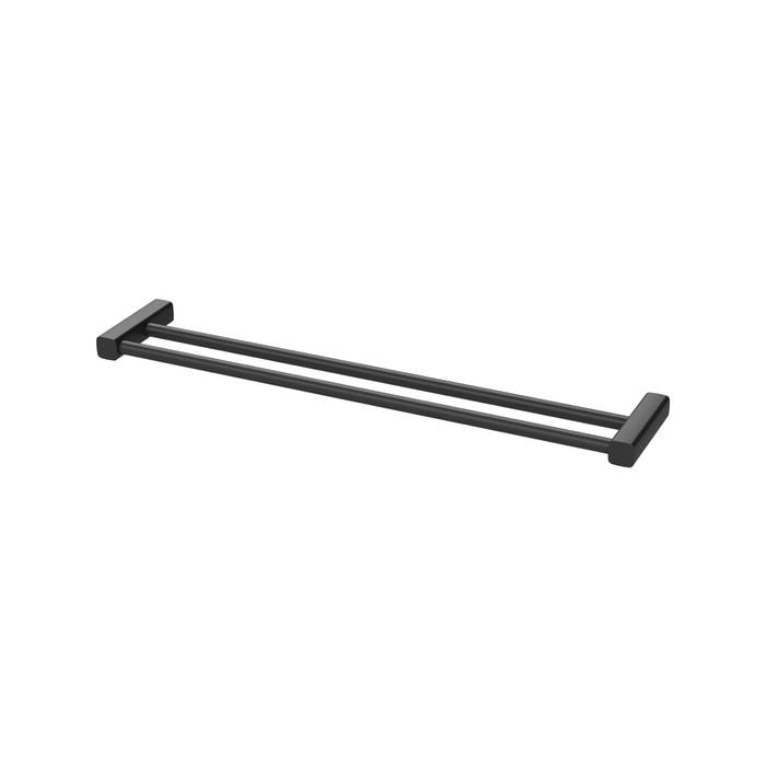 Phoenix 600mm Matte Black Reva Double Towel Rail