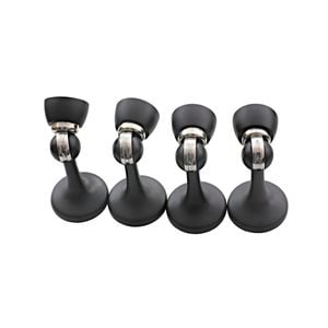 Ikonic 4 Piece Matte Black Magnetic Door Stop Set