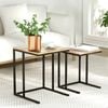 2pc Artiss Coffee Table Wallnut