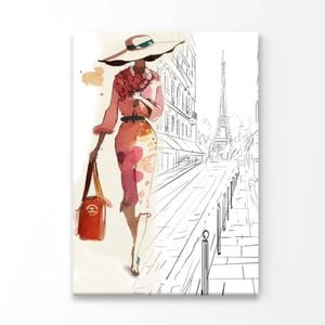 Fashion Girl Red Bag Print 100% Australian Made 60 x 90cm (Acrylic)