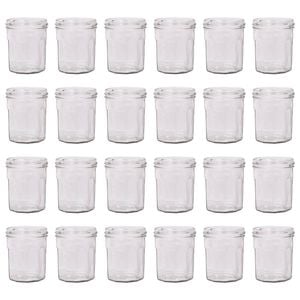 Argon Tableware 150ml Glass Jam Jars With No Lids - Set Of 24 Empty Screw Top Kitchen Storage Preserving Jar