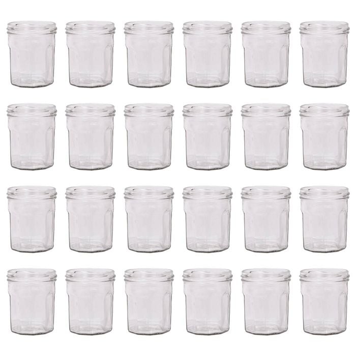 Argon Tableware 150ml Glass Jam Jars With No Lids - Set Of 24 Empty Screw Top Kitchen Storage Preserving Jar