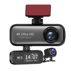 4k Wifi Front And Rear Dual Dash Camera With Gps Hardwire Kit  64gb Card