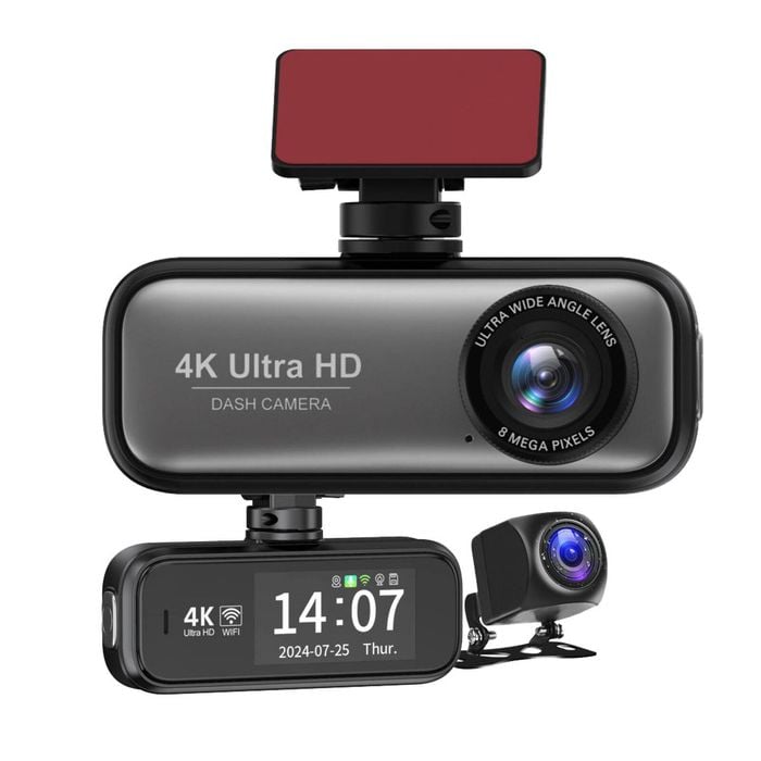 4k Wifi Front And Rear Dual Dash Camera With Gps Hardwire Kit  64gb Card