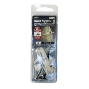 Cobra 6mm White Long Nylon Toggle - 4 Pack