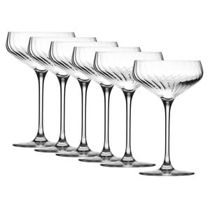 6pc Krosno Cocktail Glasses Crystalline Glass 290ml Capacity Set