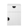 European Cabinetry VJ Panel Half Moon Black Porto Bedside Table White
