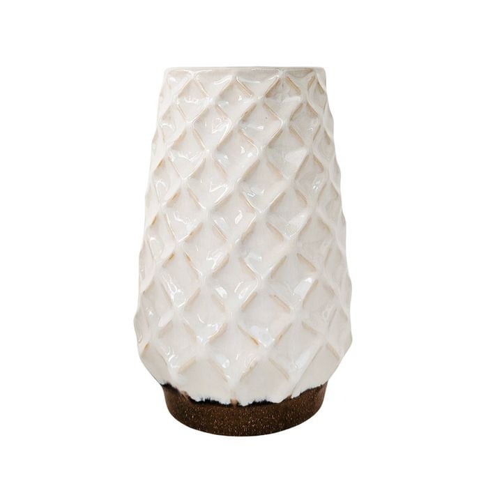 Urban Products Cross Hatch Vase Home Decor White 20cm