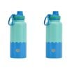 2PK Annabel Trends Watermate Wave 1000ml Stainless Steel Bottle Aqua Blue