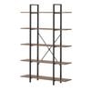 Oikiture 5 Tier Display Shelf Stand Bookshelf Metal Storage Industrial 1.2m