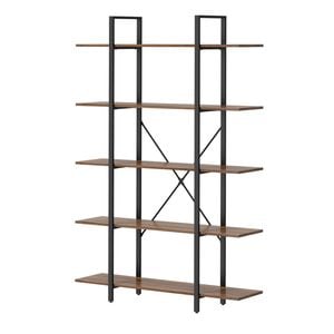 Oikiture 5 Tier Display Shelf Stand Bookshelf Metal Storage Industrial 1.2m