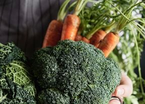 close up of home grown veggies