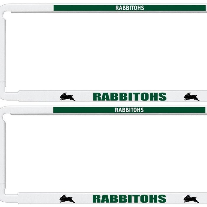 Nrl Car Number Plate Frame - Set Of Two - South Sydney Rabbitohs - Front/back