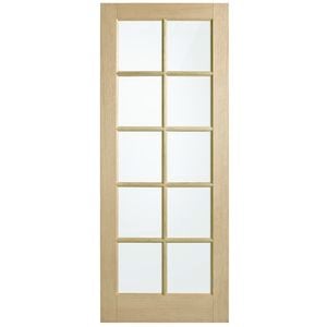 Corinthian 2040 x 920 x 40mm Entrance Door Blonde Oak Translucent Glass AWO40G