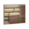 Modern Furniture ANDERS Display Unit 240cm - Hazelnut & Beige