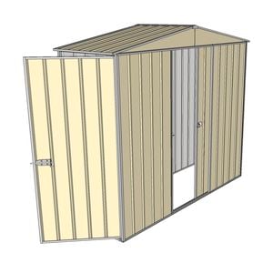 Build-a-Shed 2.3 x 0.8 x 2.3m Front Gable Dual Door Narrow Shed - Cream