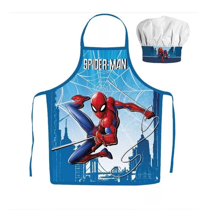 Marvel Spider-man Skyline Kids Apron And Chef's Hat Set