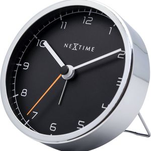 NeXtime 9cm Company Metal Analogue Alarm Clock Office Decor Black