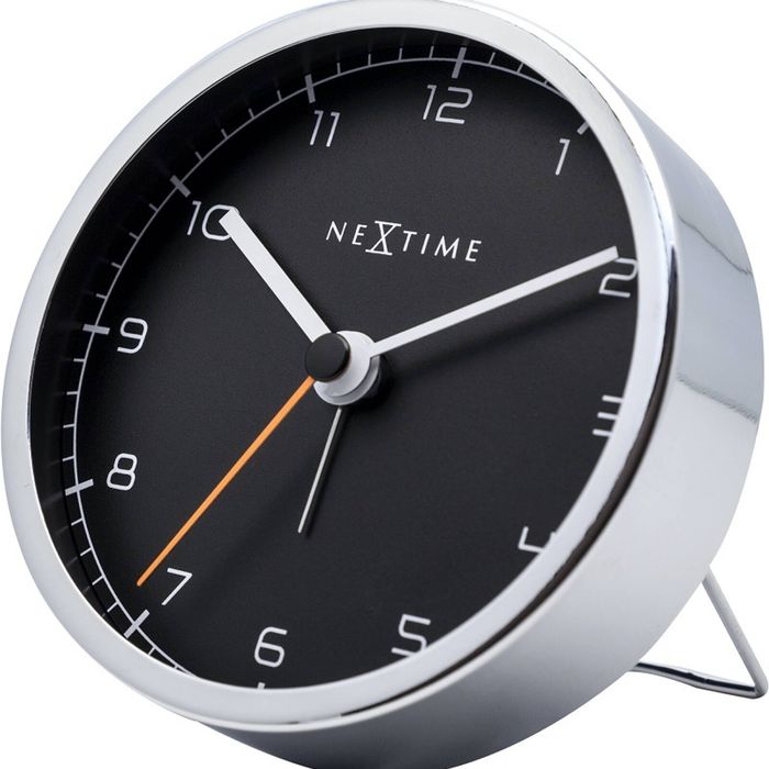 NeXtime 9cm Company Metal Analogue Alarm Clock Office Decor Black