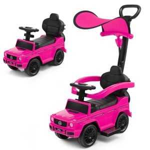 Costway Kids Licensed Mercedes Benz Ride On Push Cat Sliding Stroller Pink