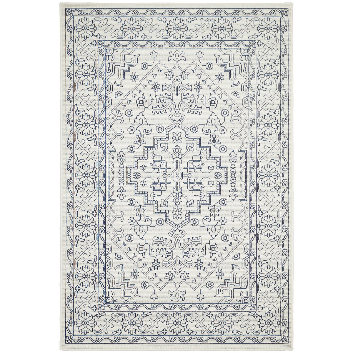 Breeze 5555 Off White 220x150cm - Medium Pet Friendly Outdoor Floor Rug ...