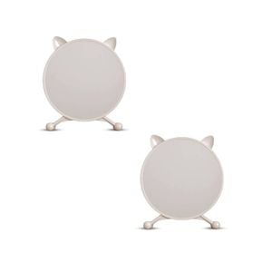 SOGA 2X 30cm White Cat Ear Makeup Mirror No LED