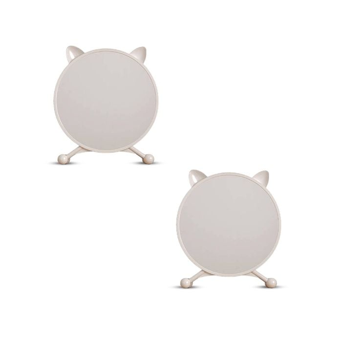 SOGA 2X 30cm White Cat Ear Makeup Mirror No LED