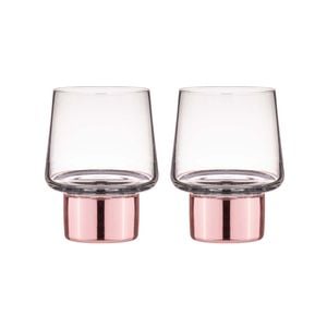 Tempa Aurora Clear Set of 2 Glass Tumbler Rose