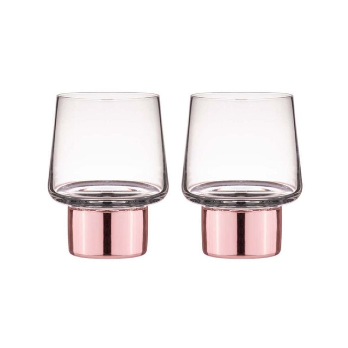 Tempa Aurora Clear Set of 2 Glass Tumbler Rose