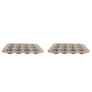 2PK Urban Kitchen Rose Gold 12 Cup Muffin Tray Premium Quality Bakeware 40x28cm