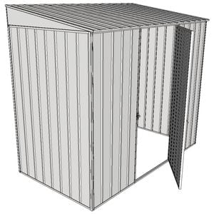 Build-A-Shed 1.2 x 2.3 x 2.0m Skillion Single Hinged Side Door Shed - Zinc