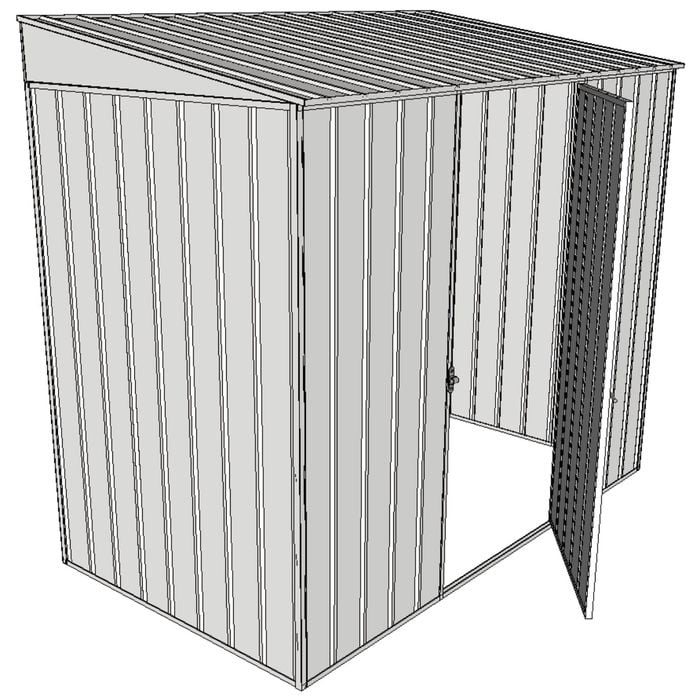 Build-A-Shed 1.2 x 2.3 x 2.0m Skillion Single Hinged Side Door Shed - Zinc