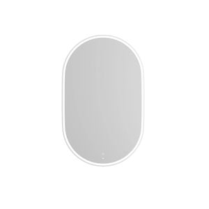 Attica 900 x 600 White Matte Metal Framed  Nobu Oval LED Mirror