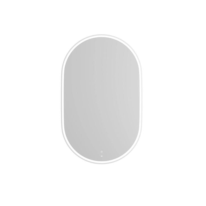 Attica 900 x 600 White Matte Metal Framed  Nobu Oval LED Mirror