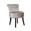 P&P Silver-Gray Velvet Vanity Chair With Tufted Back & Nailhead Trim – Elegant Dressing Stool