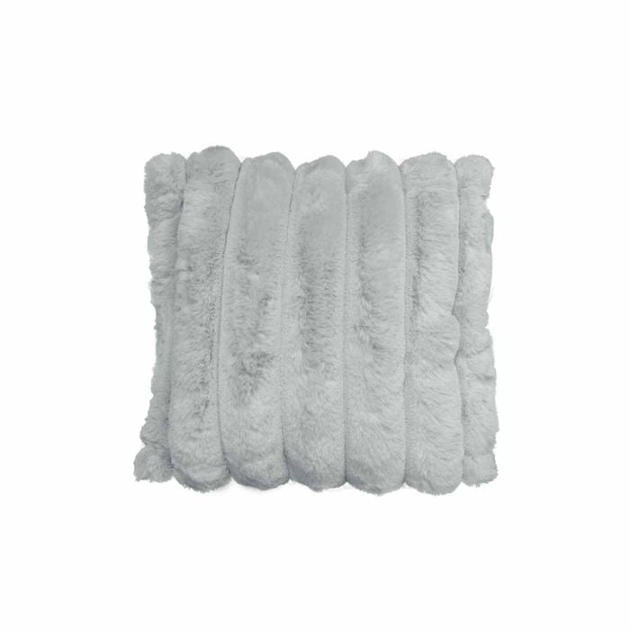 Diana faux fur soft filled cushion square - 45cm x 45cm silver
