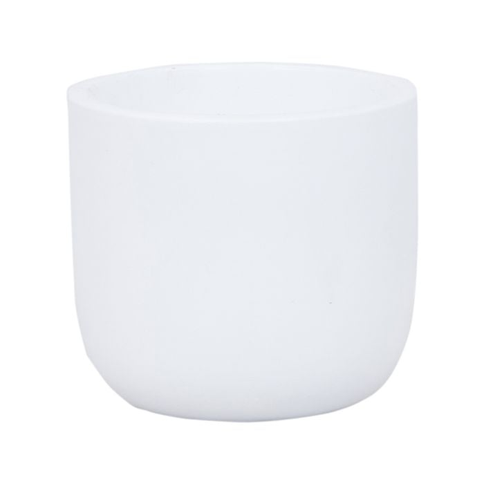 18 x 16cm White Medium Plain Ceramic Egg Pot