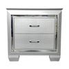Flashy Bedside Table 2 Drawer Silver