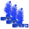 3x 1920s FLAPPER HEADBAND Headpiece Feather Sequin Charleston Costume Gatsby - Blue - Blue | Headband