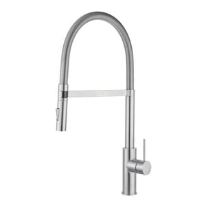 Mondella Resonance 35mm Stainless Steel Dual Function Coil Pull Down Sink Mixer WELS 5 Star 6L/min