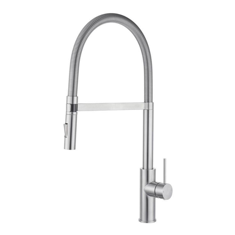Mondella Resonance 35mm Stainless Steel Dual Function Coil Pull Down Sink Mixer WELS 5 Star 6L/min