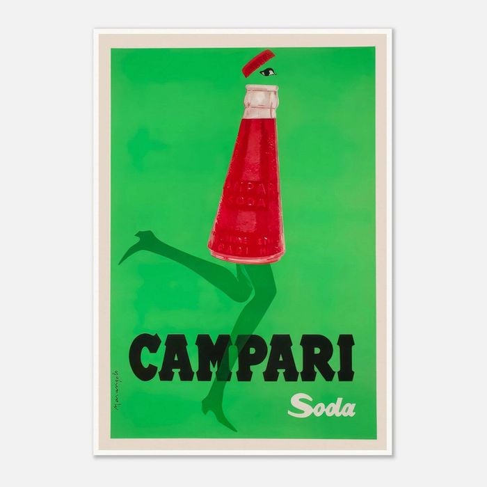 Galrie Vintage Campari Poster - Iconic Red Bottle with Green Legs for Retro Home Decor, Poster Only, 50 x 70cm (20 x 28inch)