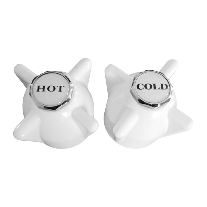 Shaw & Mason White Zinc Die Cast Handles - Pair