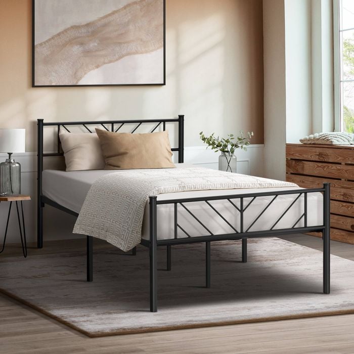 Oikiture Metal Bed Frame King Single Size SIS