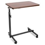 Altus Overbed Table Over Chair Bedside Height Adjustable Walnut Desktop