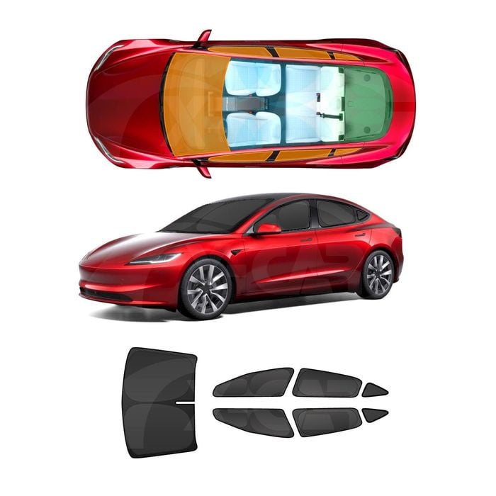 Tesla Model 3 Highland Window Sunshade Block Cover 2023-Onwards Sunproof UV Rays Camping