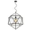 Telbix Lazlo Modern Pendant Hanging Lamp Light Glass Solid Brass Clear Black