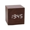 Catzon Modern Brown Wooden Alarm Clock Thermometer Calendar-white