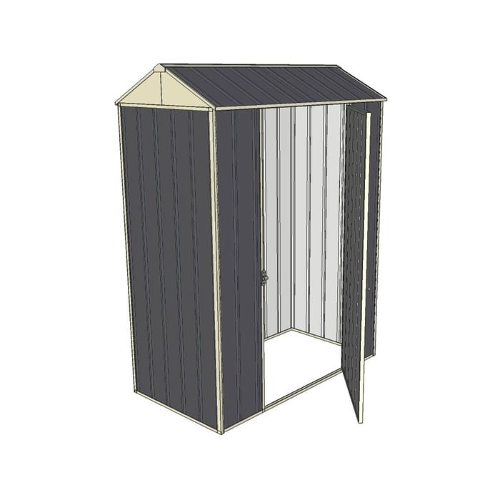 Build-a-Shed 0.8 x 1.5 x 2.1m Gable Single Hinged Side Door Shed - Grey