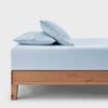 Dreamaker Bonnie Washed Cotton Fitted Sheet Set Sky Super King Bed